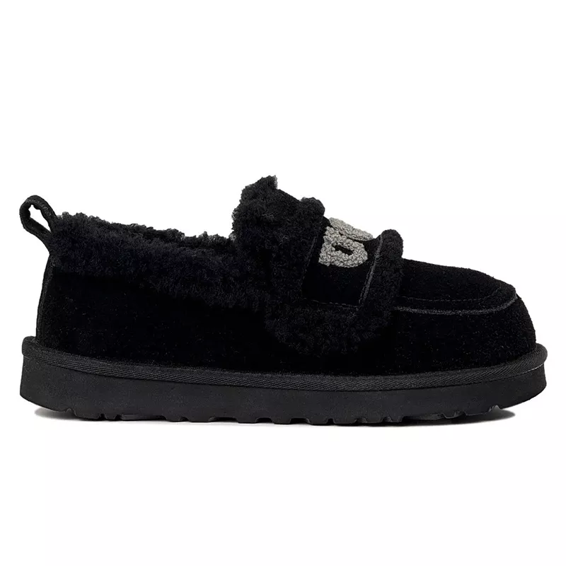 UGG CLASSIC FAT DING SLIP ON BLACK