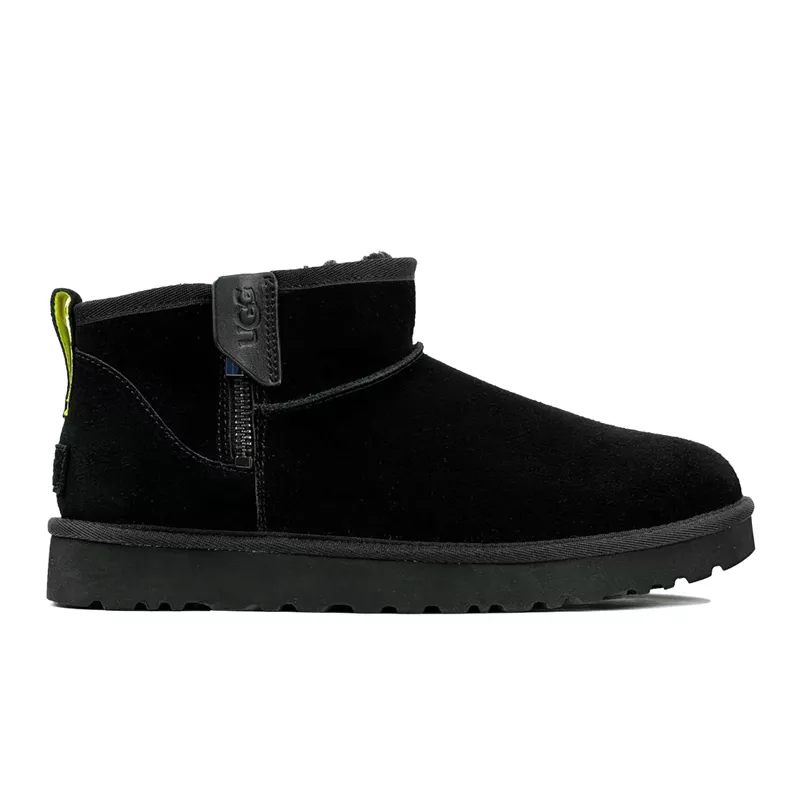 UGG MENS CLASSIC ULTRA MINI ZIP BOOT BLACK UGG MENS CLASSIC ULTRA MINI ZIP BOOT BLACK