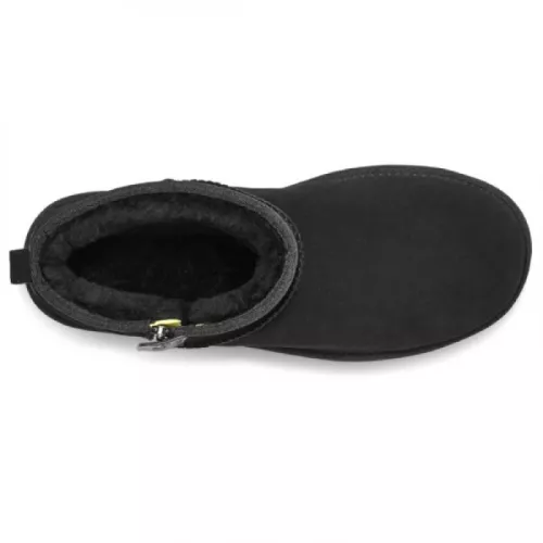 UGG MENS CLASSIC ULTRA MINI ZIP BOOT BLACK